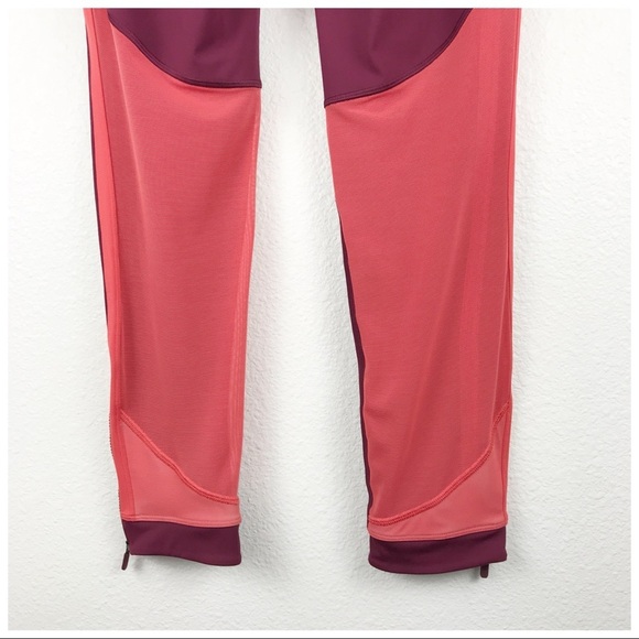 Lululemon Zip The Line Crop Leggings in Deep Ruby / Poppy Coral Size 8 - Picture 9 of 12